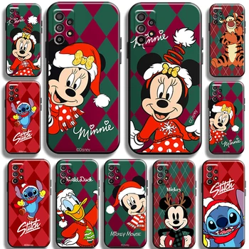 Disney Bonito Mickey Ponto de Pato Telefone Case Para Samsung Galaxy A52 4G A52 5G Tampa à prova de Choque Líquido de Silício Carcasa Coque Shell  5