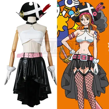 One Piece Nami Cosplay De Halloween Uniforme Roupa Traje Feito-Todos Os Tamanhos  4