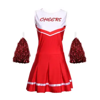 High School Cheerleader Menina Jogo De Traje Escola Festa De Ânimo Do Aluno Uniforme Roupa  5