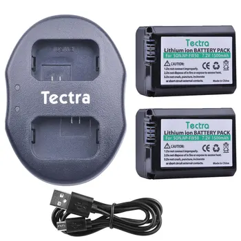 Tectra 1500mAh bateria NP-FW50 NPFW50 Bateria+USB Dual Carregador para Sony Alpha a6500 a6300 a6000 a5000 a3000 NEX-3 a7R NP FW50 Bateria  4