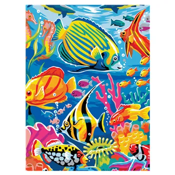 Quadros mundo Subaquático de Peixes Nadando DIY Pintura Digital Por Números Arte de Parede Moderna Tela de Pintura, um Presente Único Decoração de Casa  5
