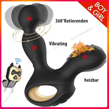 360 Rotação Anal com Vibrador Aquecimento Masturbador Masculino Vibração Massageador de Próstata Homens Sexo Anal Brinquedo Vibrador para Homens Sex Shop  5