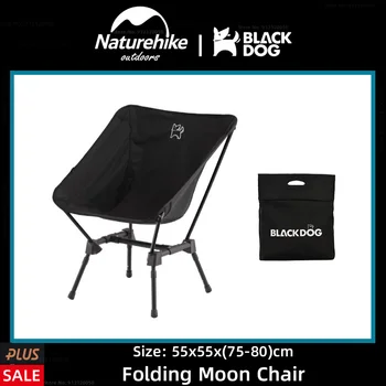 Naturehike-BLACKDOG Exterior Dobrável de Alumínio Liga de Lua Cadeira de Altura Regulável Portátil Camping Piquenique Pesca Encosto da Cadeira  5