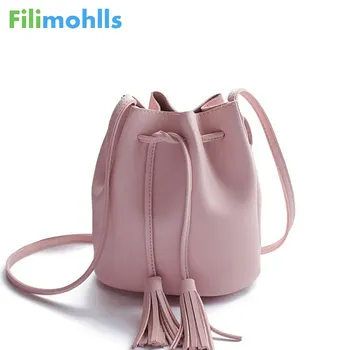 2022 verão de novo pequenas mulheres sacos de mensageiro doce cor de borla senhoras crossbody sacos coreano mini balde de sacos de ombro, S1191  5