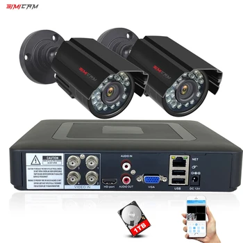 1080P Sistema de Câmera de Segurança Full HD de 2MP 4CH DVR AHD Kit de Metal Rua Bala Visão Noturna Impermeável do CCTV de Vigilância de Vídeo Definido  5