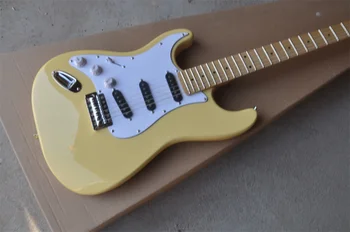 Chinês violão de fábrica personalizada st creme amarelo mão esquerda azul Guitarra Guitarra Elétrica Real de fotografias de qualidade Superior em estoque 202234  5
