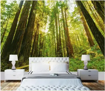 personalizado mural de fotos em 3d papel de parede na parede Moderna floresta verde, natureza, paisagem decoração de casa de grande tamanho papéis de parede para parede 3d  10