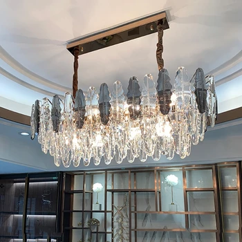 Moderno de Cristal da Lâmpada de Pingente Sala de estar, Quarto Loft Retângulo LED Lustres Originalidade Sala de Jantar Iluminação Interior Luminárias  4