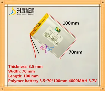 Linha 3 Litros de energia da bateria do Tablet pc 3570100 3,7 V 4000mAH (polímero de íon de lítio de bateria) bateria de iões de lítio para tablet pc  1