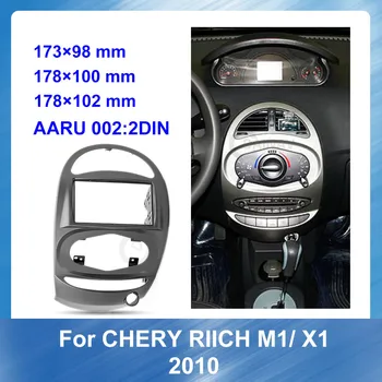 Carro Auto DVD Player quadro Para CHERY RIICH M1/ 2010 X1 Carro traço kit de montagem de placa de guarnição facia painel moldura painel 2 din  10