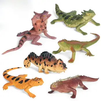 Simulação estática selvagem inseto modelo animal conjunto de mini lagarto guarda-chuva lagarto camaleão lagarto horned sideburn lagarto brinquedo  5