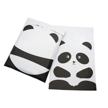 50Pcs/Muito Bonito Panda Poli encarregados do envio da correspondência Postal de Envio de Correspondência Sacos de Roupas Pacote de Courier Saco à prova de Poeira Envelope Plástico 25.5x33cm  5