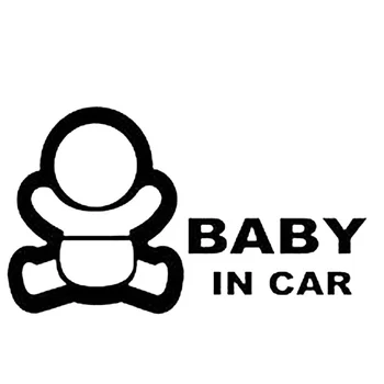 Bebê No Carro de Segurança de Condução do Sinal de Aviso Engraçado Vinil Adesivo Decalque Adesivos Janela de 15,5 CM*8.7 CM  10
