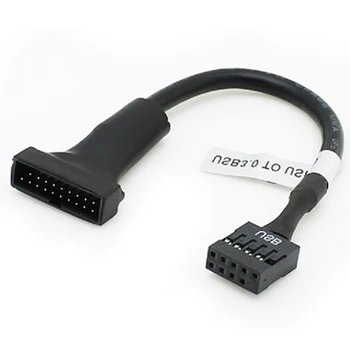 19/20 Pin USB 3.0 Fêmea De 9 Pinos USB 2.0 Macho placa-Mãe Cabeçalho Adaptador de Cabo  5