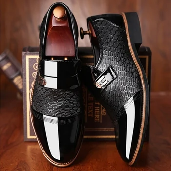 Homens Sapatos Relevo Apontou Toe Sapatos de Couro para Homens Formal de Sapatos de Luxo Projetado de Borracha Anti-derrapante Plus Size 50 Preto  5