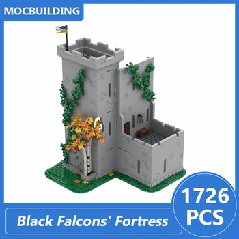 Black Falcons' Modelo da Fortaleza Moc Blocos de Construção Diy Reunir Tijolos Castelo de Arquitetura de vídeo da Série Crianças Brinquedos Presentes 1726PCS  0