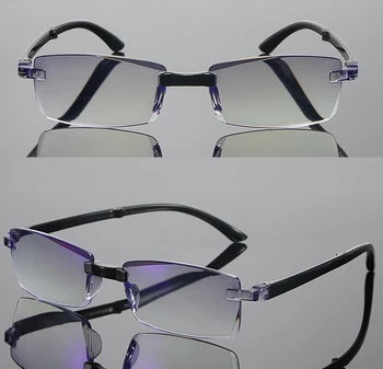 !3 Pares! Dobrável Portátil Diamond Cut Ultraleve Luxo Anti Blu Anti Fadiga Óculos de grau sem aro +0.75 +1 +1.25 +1.5 a +  5