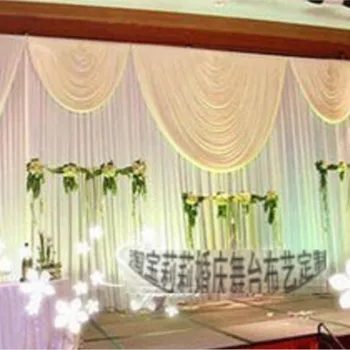 3M(H) * 6M(L) Limpar de Casamento Branco pano de Fundo de casamento cortina do Palco de decoração de casamento  0