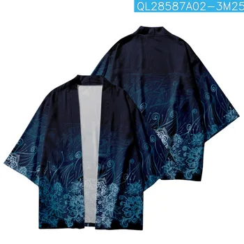 Flores De Verão Impresso Gradiente Solta Quimono Japonês Streetwear Cardigan Manto Mulheres Homens Haori Superior Yukata  5