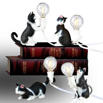 Gato preto lâmpada Nórdicos criativo sala de estar, quarto, loja de roupas decorativos animal lâmpada Mini catlamp pequena lâmpada da noite  2