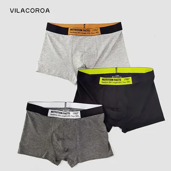 VILACOROA 2022 Nova roupa íntima para Homens Modal Masculino Calcinha Personalidade Tendência da Moda Meados de Cintura Sexy Respirável Boxer, Calças Pack 3  5