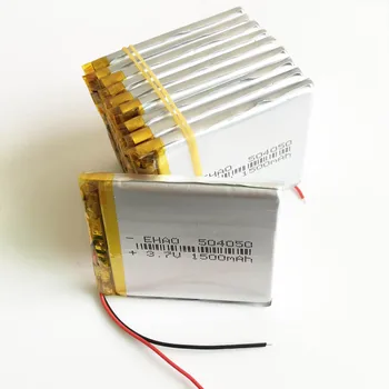 10 pcs 504050 3,7 V 1500mAh bateria de lipo de polímero de Lítio as baterias de células para MP3 MP4 MP5 GPS, DVD, alto-Falante câmera PSP  5