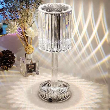 Luxo de Cristal da Lâmpada de Mesa Ambiente Lâmpadas de Projeção de Barra Decoração do Quarto da Noite de Luz Presente do Dia dos Namorados pode ser escurecido Led do Sensor de Toque  10