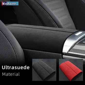 Ultrasuede estofos Consola Central com apoio de Braço Caixa Tampa do Painel Adesivo Para Mercedes Benz Classe C 2022 W206 S206 AMG Acessórios  10