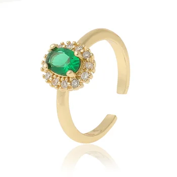 Novo Populares Mão Verde Jóias de Cobre Banhados a Ouro Anéis de Mulheres em Toda a correspondência Anéis de Abrir Cauda Anel de Presentes  5