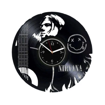 Quente Banda Disco de Vinilo Conceito de Relógio de Parede Engraçado Sorriso Tema CD de Vinil Relógios Decorativos de Parede, Relógio de Design Moderno  10