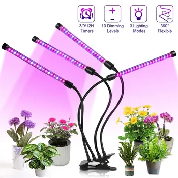 Planta LED Cresce a Luz de Espectro Completo de Controle de Timer USB Crescimento da Lâmpada para a Planta de Flor Seedings ambiente de Trabalho Clipe Fito Lâmpadas Crescer Caixa  5