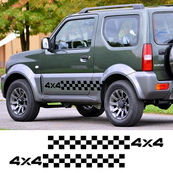 Carro Saias Laterais Adesivos para Suzuki Jimny Auto DIY Película de Vinil Elegantes Gráficos Decalque Corrida Sports Car Tuning Acessórios Auto  2