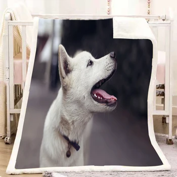 Animal Cão Sherpa Cobertor de Impressão 3D Cão Jogar Manta de Sofá-Cama, Cadeira de Pelúcia Sherpa Cobertor Colcha de Cama de Decoração  10