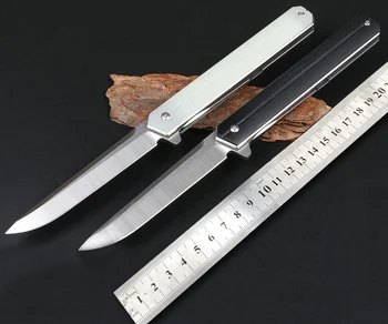 Novo estilo de dobramento do rolamento faca de acampamento ao ar livre ferramenta faca afiada D2 lâmina de aço G10 processar exterior da auto-defesa faca  5