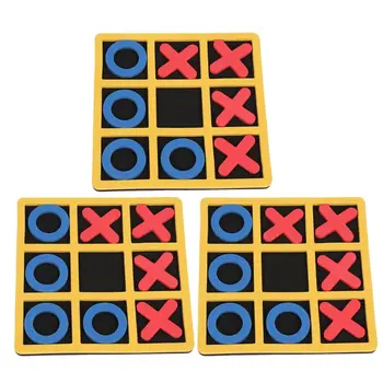 3pcs Tic Tac Toe Aprendizagem Cognitiva Brinquedos OX Xadrez, Quebra-cabeça Jogo de Tabuleiro para o Partido NOVO  5