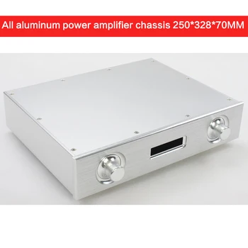 Todo em alumínio Amplificador Chassi DIY WA63 Tubo Amplificador DAC Caso de Fornecimento de Energia Shell Amplificador Caixa de Áudio Gabinete 250*328*70MM  0