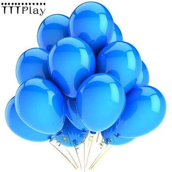 Luz Azul Balões 10pcs/lot 12Inch Pérolas de Látex Balão Inflável de Ar da Bola de Casamento, Festa de Aniversário, Balões Decoração de Suprimentos  5