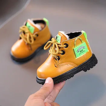 2021 Bebê Sapatos De Inverno Dos Meninos Da Criança Menina Casual Martin Shoes Moda Infantil Pelúcia Botas Recém-Nascido Primeiro Caminhantes Sapatas Antiderrapante  10