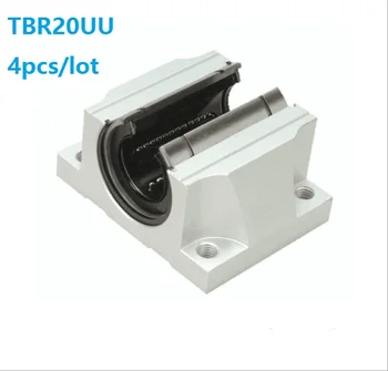 4pcs/monte TBR20UU 20mm Linear de Esferas Rolamento de Apoio do Bloco de Router CNC para impressora 3D de peças de trilho linear  2
