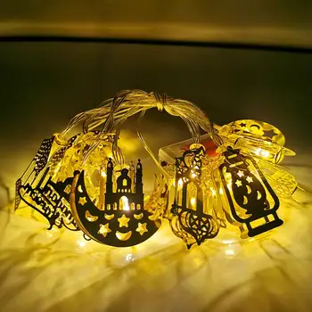 1.6 M 10LED Lua Estrela de Luz Led String Eid Mubarak Decoração Muçulmanos Islâmicos Festival Festa DIY Decoraions Hajj Mubarak Ramadan Karim  0