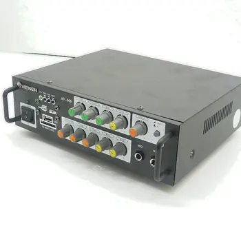 AC220V AV-668 150W+150W canal 2.0 hi-fi AV AMPLIFICADOR de casa KaraoK amplificador com USB leitor de cartão SD e entrada de Microfone  5