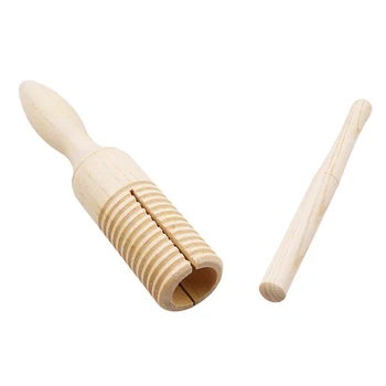 Madeira Instrumento Musical Para Crianças Brinquedos de Som Tubo de Pequeno Single-threaded Anel de Percussão Cilindro Coaxar de Sapo Barril  5