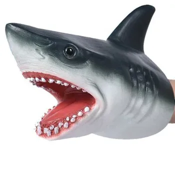 Tubarão Fantoche de Mão do Animal de Cabeça, Luvas de Brinquedos de Presente de Fantoches para Histórias de Tubarão Modelo da Figura de Brinquedo Mordaça Piadas Presentes Crianças  3