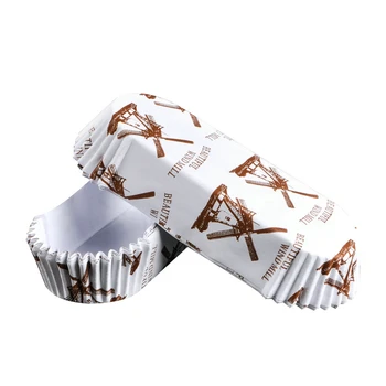 200PCS Cupcake Wrappers Resistente ao Calor em Forma de Barco Filme do animal de ESTIMAÇÃO de Pão de Papel da Bandeja de Copos  10