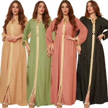 O Ramadã Abaya Dubai Kaftan Mulheres Muçulmanas Maxi Vestido De Árabe Manto Turquia Caftan Vestido De Vestuário Islâmico Eid Mubarak Djellaba Femme  5