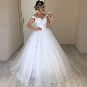 Vestido de noiva com saia Destacável Tule Vestido de baile Vestidos de Casamento do Laço Feito Vintage vestido de noiva 2020  4
