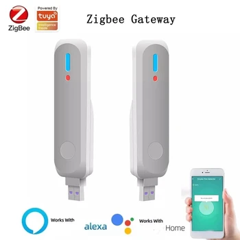 MINI Hub Tuya Zigbee 3.0 USB Smart Gateway de Hub sem Fio Zigbee de ligação Remota Para Casa Inteligente Funciona  2