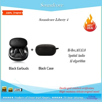 Ture de Cancelamento de Ruído Soundcore Liberdade 4 TWS Fones de ouvido sem Fio Sensor de frequência Cardíaca ACAA3.0  5