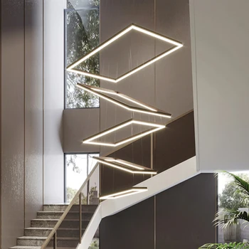 VENDA QUENTE Duplex piso lustre escada villa moderna simples Nórdicos engenharia salto andar de giro sala de estar, sala de teto  4