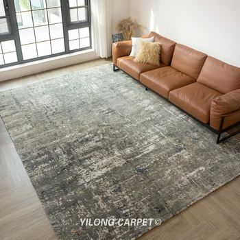 Yilong 9' x12 Oversize mão atada lã do tapete Topo de Artesanato Verde de Lã, tapetes (YLRugP2199)  10